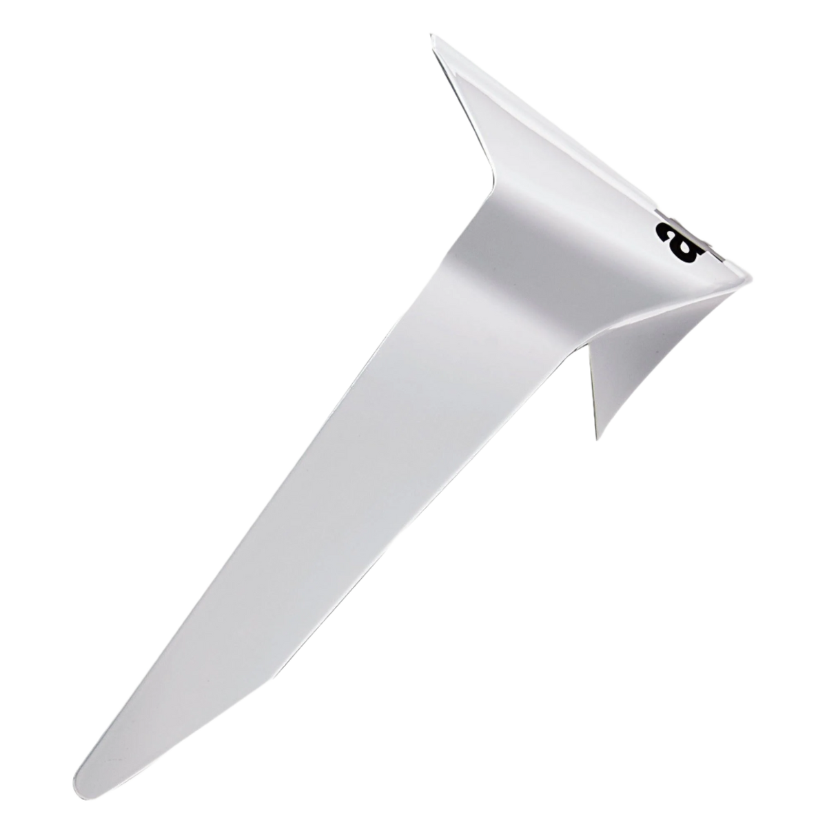 Alpinestars Supertech R10 Solid Standard Spoiler, Helmet Accessory, Solid White Glossy, aerodynamic plastic component featuring a small black logo, official replacement part for S-R10 motorcycle helmets.