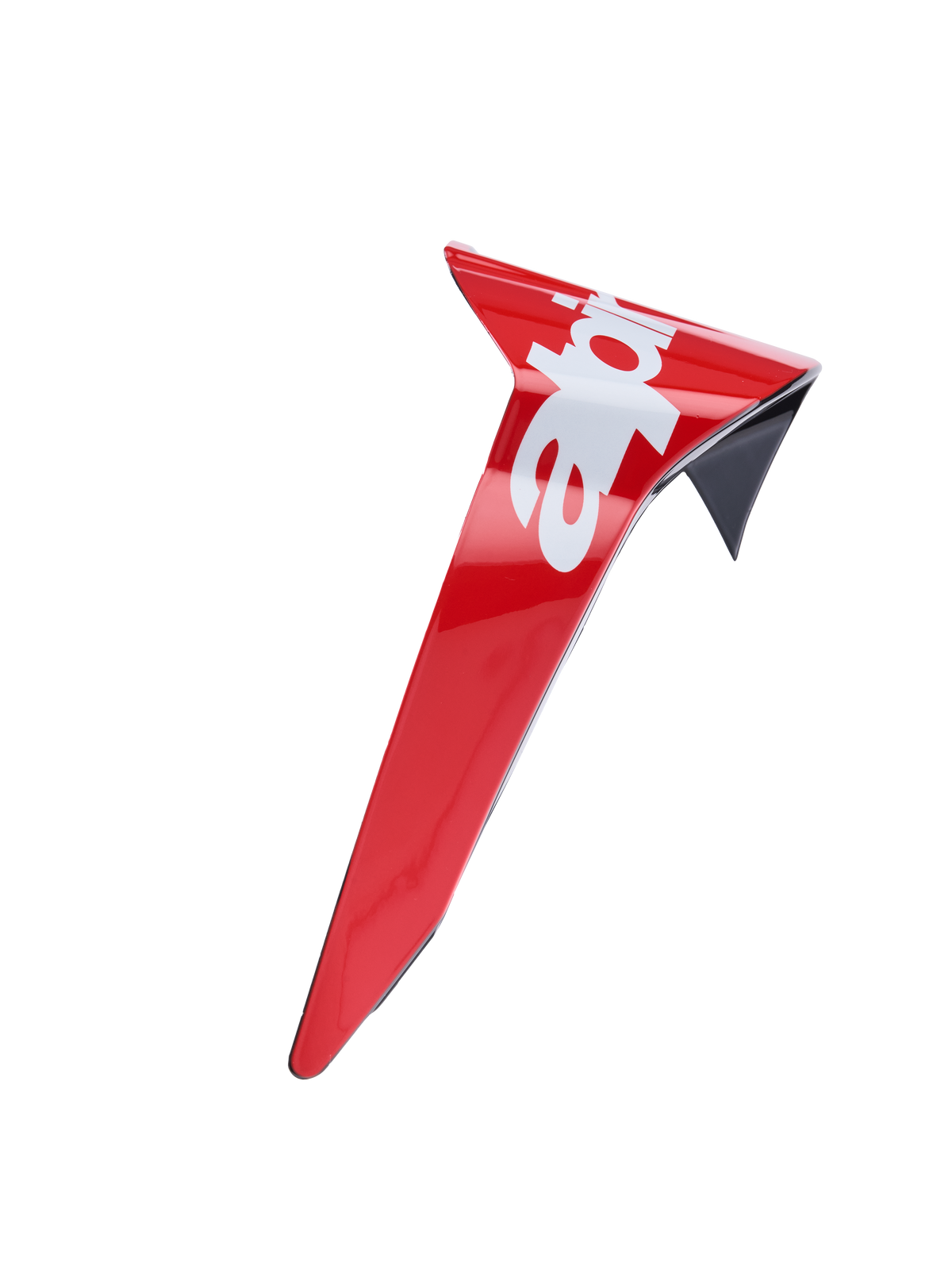 Alpinestars Supertech R10 Arius Standard Spoiler, blank rød og hvid, aerodynamisk hjelmtilbehør, erstatningsspoiler med sort kant og logodetaljer