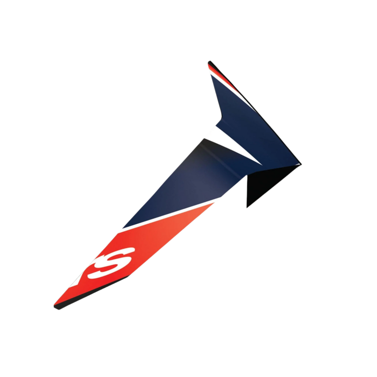 Alpinestars Supertech R10 Team Standard Spoiler, tilbehør til motorcykelhjelm, sort carbon, rød fluo og mat mørkeblå, aerodynamisk vingelignende design med en vinklet profil, med et hvidt S-logo, officiel reservedel til S-R10 hjelme