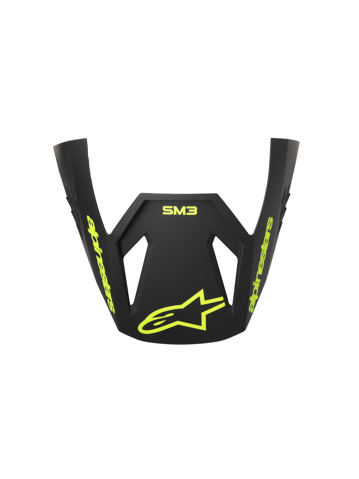 Alpinestars S-M3 Radium ECE06 visir, reservevisir til motocrosshjelm, grå, sort og neon-gul mat, med neon-gul Alpinestars-branding og stjerne-logo, mat finish, aerodynamisk design til off-road racing