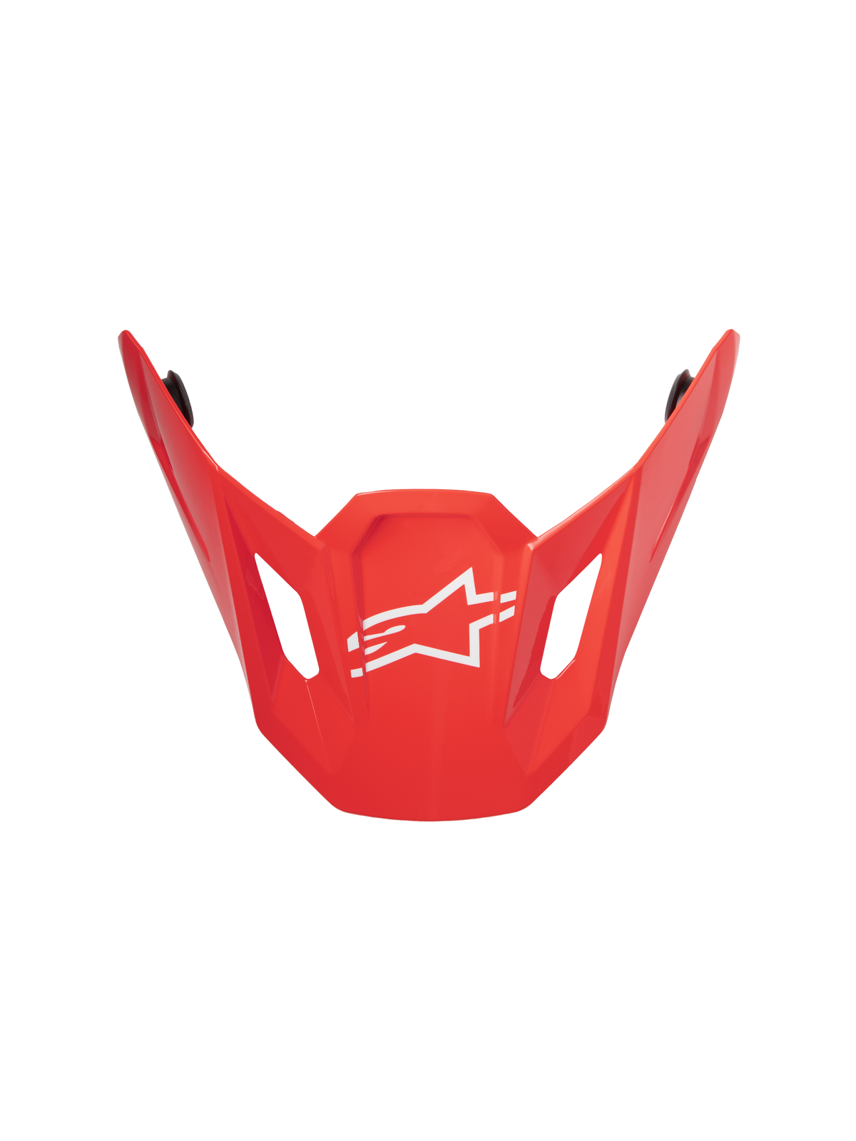 Alpinestars S-M7 Core ECE06 Visor, blank rød, udskiftelig skygge til motocrosshjelm, vinklet aerodynamisk design med hvidt Alpinestars-stjernelogo, ventilationsudskæringer, holdbar blank finish
