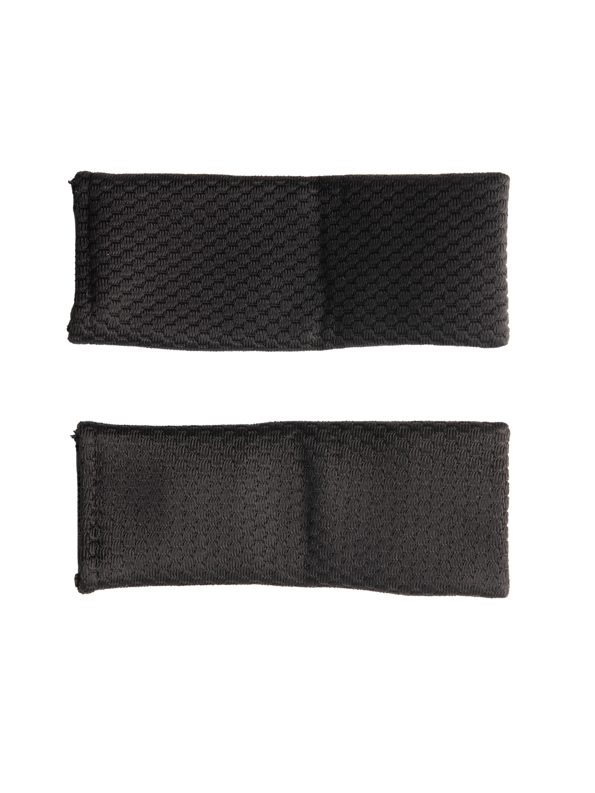 Alpinestars S-M7 hageremsbeskyttelse-sæt, sort, udskiftningsdæksler til hageremme på motocrosshjelm, tekstureret syntetisk materiale, blødt stof for øget komfort, vist som et par rektangulære sorte puder