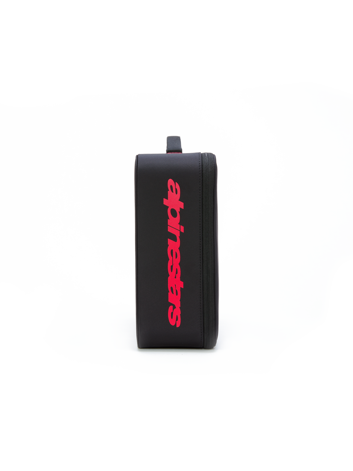 Alpinestars Supertech Vision Goggles Case, motocross brilletilbehør, sort med stort lodret rødt logo, struktureret rektangulær opbevaringskasse med lynlåslukning og polstret håndtag