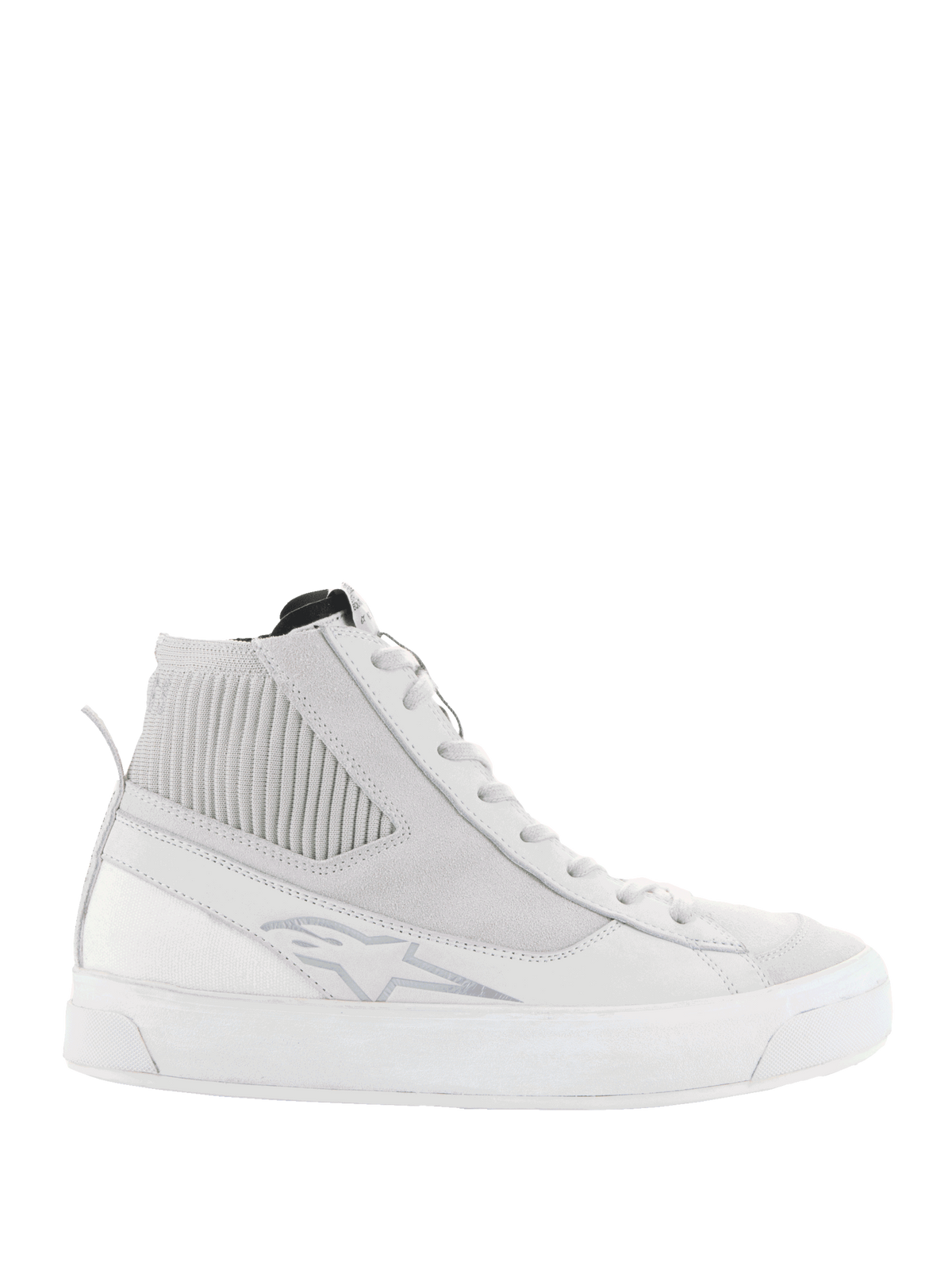 Alpinestars Stella Stated Podium køresko til damer, hvid og grå højhalset sneaker med et retro urban design.