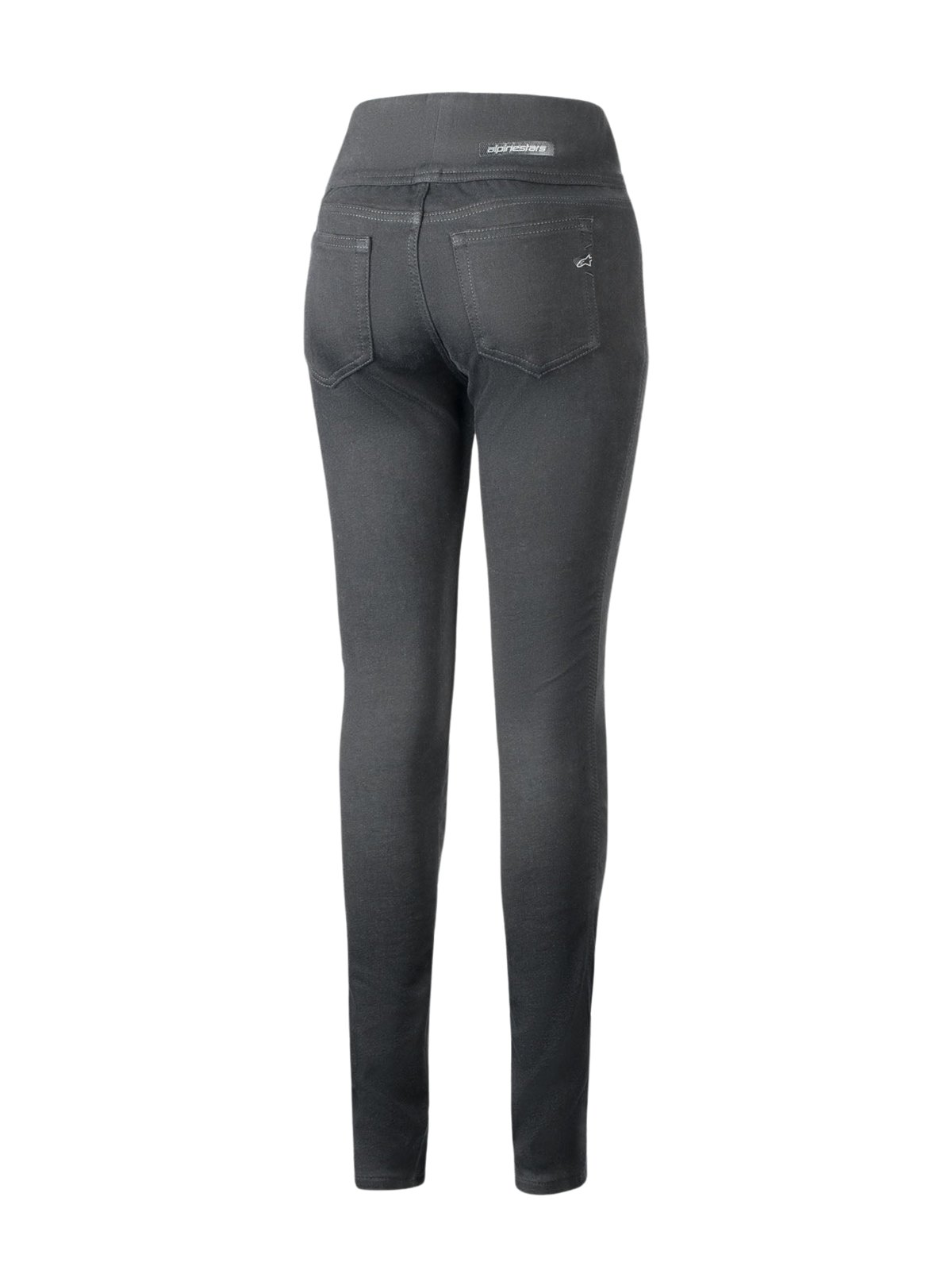 Alpinestars Shuri Women Leggings Summer, sort, set bagfra af slim-fit motorcykel-leggings, med høj talje, to baglommer og diskret Alpinestars-branding på lommen og i taljen