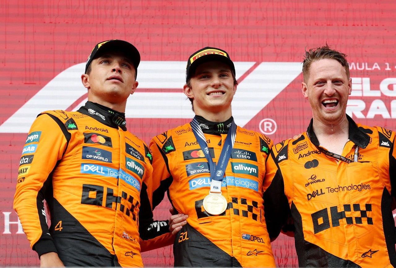 ALPINESTARS 1-2 AS OSCAR PIASTRI HOLDS OFF LANDO NORRIS TO TASTE FORMULA ONE BELGIUM GRAND PRIX VICTORY SUCCESS AT SPA