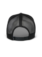 Alpinestars Flag Snapback kasket, set bagfra, Charcoal Heather Black, med åndbare sorte mesh-paneler og justerbar snapback-lukning, afslappet motorsport-inspireret hovedbeklædning