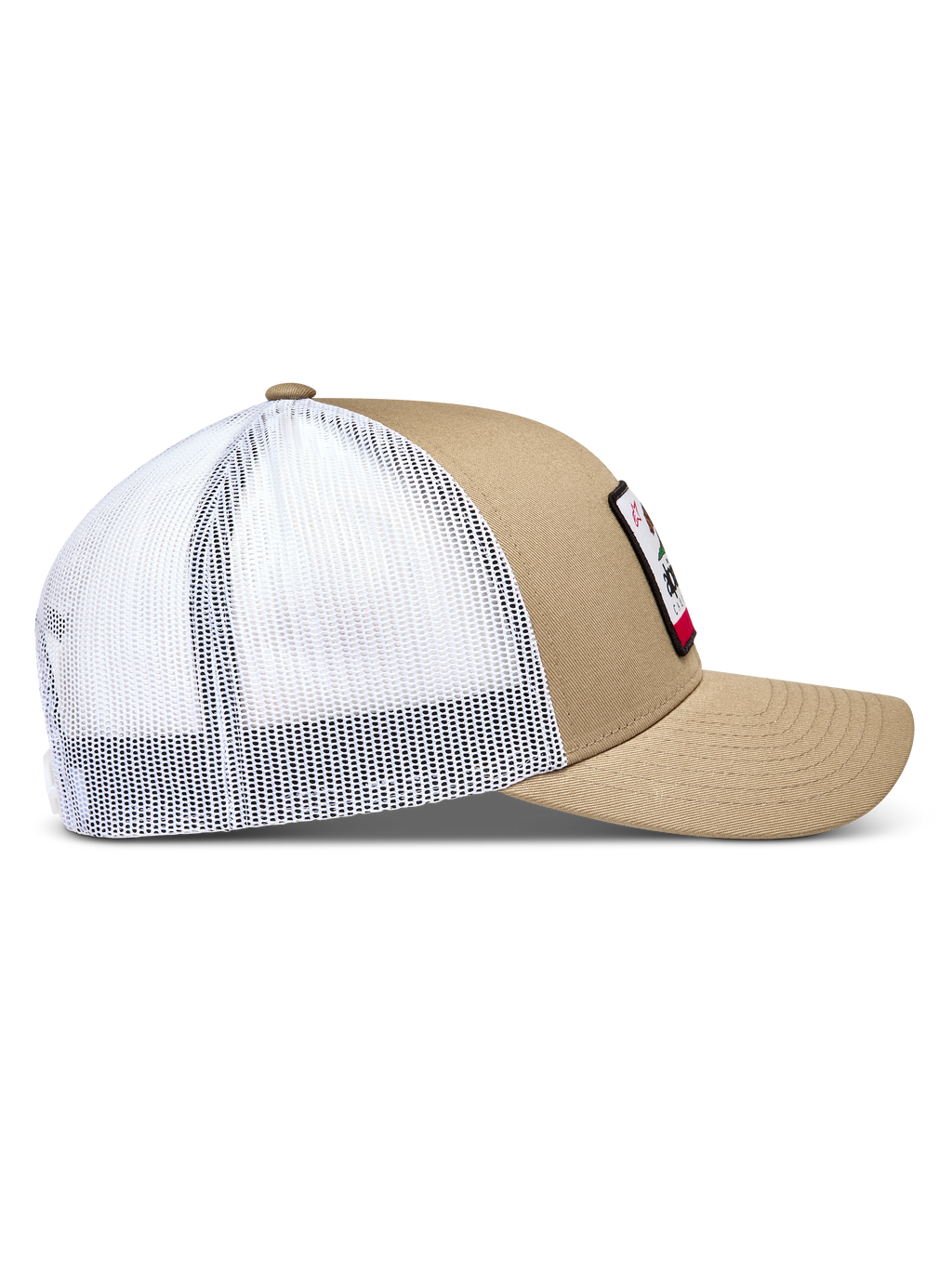 Alpinestars Cali 2.0 Hat, sandfarvet og hvid truckerkasket med buet skygge og struktureret krone til sportswear