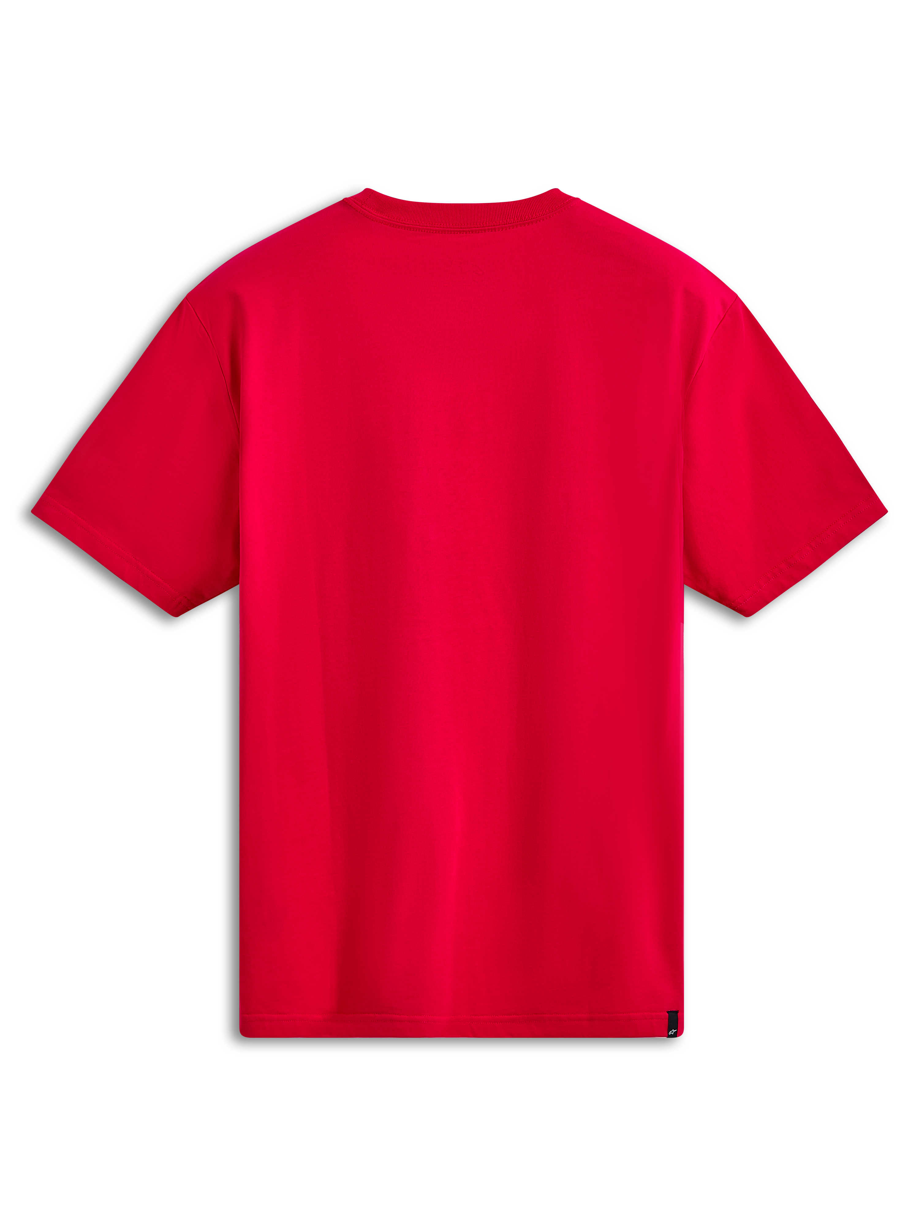 Alpinestars Ageless Shadow CSF Tee, kortærmet t-shirt, rød, set bagfra, enkelt rødt design med et lille sort mærke på den nederste kant, afslappet sportstøj