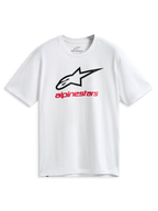 Alpinestars Always 2.0 CSF Tee, Short Sleeve T-Shirt, White, Black Outlined Astars Logo and Red Alpinestars Graphic, Casual Motorsport Sportswear