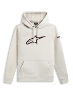 Alpinestars Insignia Hoodie, Off White casual pullover sweatshirt with kangaroo pocket and front logo graphic