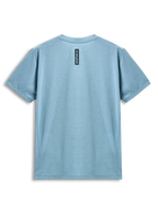 Alpinestars Point Performance Tee, Short Sleeve T-Shirt, Ice Blue, back view featuring vertical black astars word print, casual performance sportswear