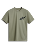 Alpinestars Attrition Performance Tee, kortærmet t-shirt, lysegrøn, sort Astars-logo på brystet, teknisk jersey-stof, bæredygtigt performance-sportstøj