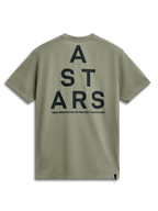 Alpinestars Attrition Performance Tee, kortærmet T-shirt, lys grøn, set bagfra med stor sort stablet ASTARS-grafik og 'NEW INNOVATION TO PROTECT OUR FUTURE' tagline, afslappet performance-sportstøj