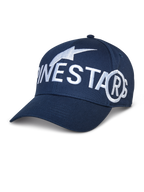 Alpinestars Committed Hat, Baseball Cap, Navy Blue, Large White Embroidered Branding, Curved Brim, Structured Crown, Casual Sportswear