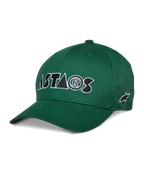 Alpinestars Cereal Hat, Green Baseball Cap, white and black ASTARS embroidered logo, curved bill, structured crown, casual sportswear