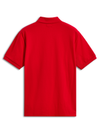 Alpinestars Endeavor Classic Polo, kortærmet piqué-polo, rød, set bagfra, med ribkrave og ribkanter på ærmerne, klassisk piqué-tekstur, afslappet sportstøj