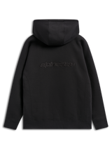 Alpinestars Emergent Oversized hættetrøje, sort casual streetwear, set bagfra med broderet Alpinestars-ordlogo, oversized pasform med hætte og ribkant