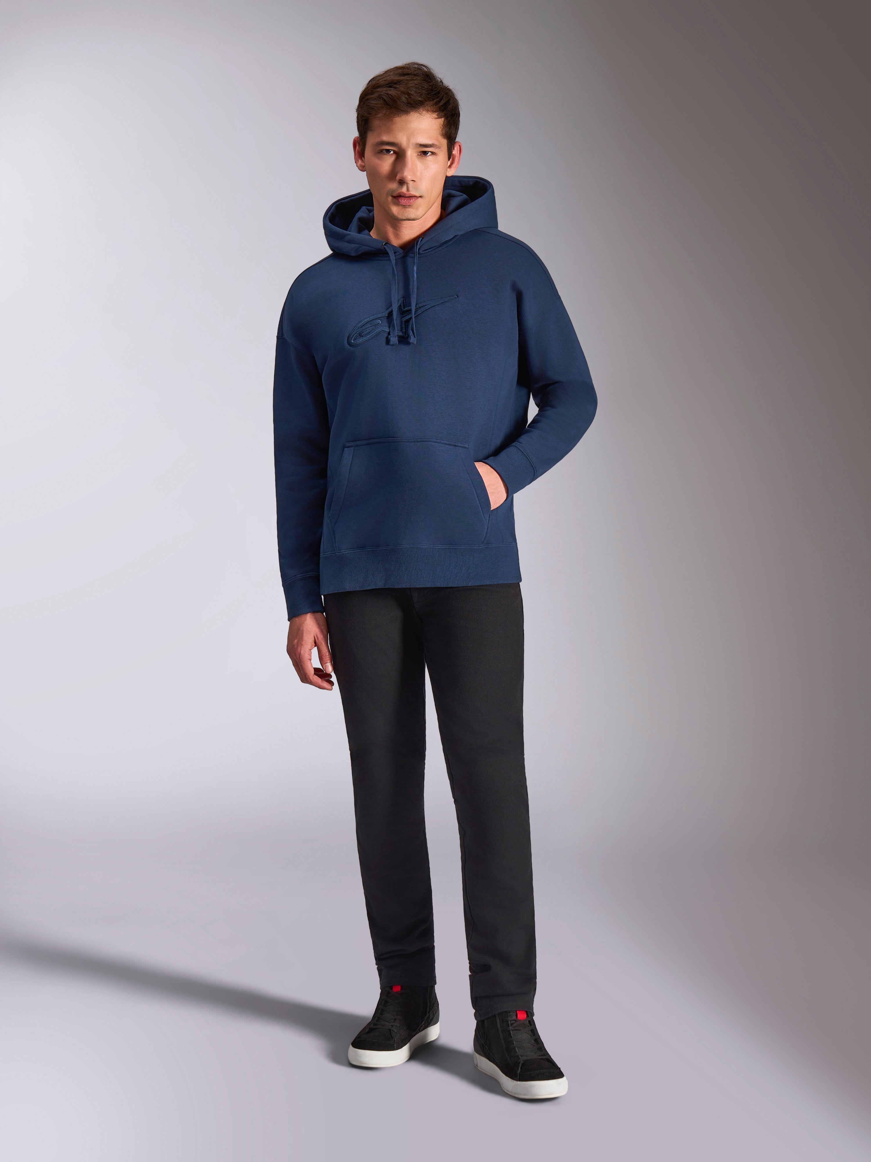 アパルトモン AMERICANA N/S Hooded プルオーバ ネイビー Full-Zip Hooded Sweatshirt [AK024-993-NAVY] - FlynnO'Hara Uniforms