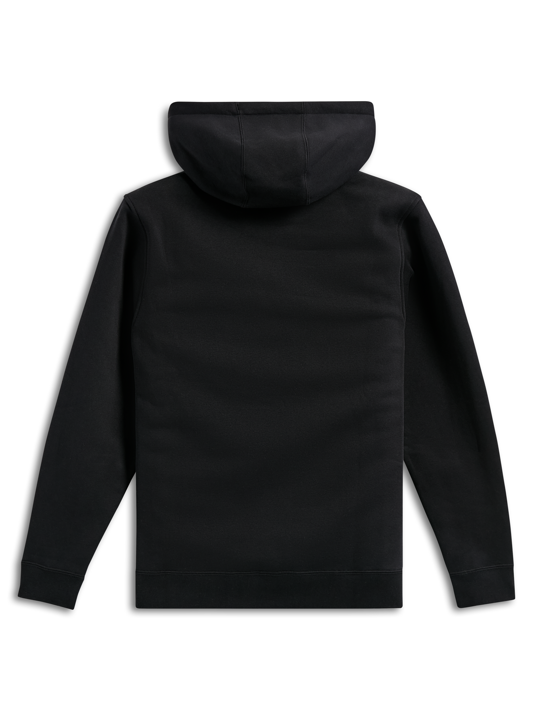 Alpinestars Ellipsoid hættetrøje, sort, set bagfra, ensfarvet pullover fleece, afslappet streetwear, hættetrøje med ribkanter og -søm