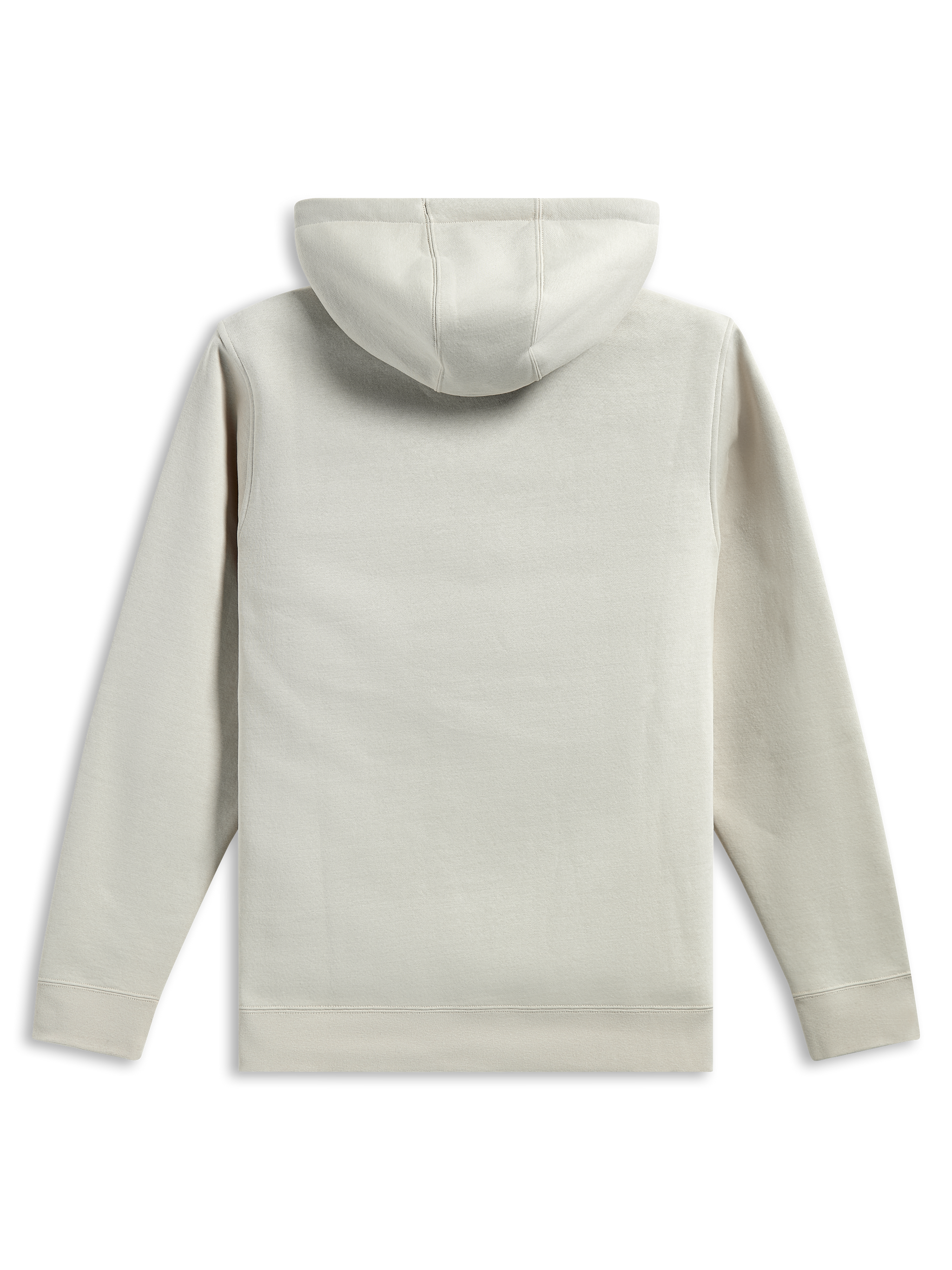 Alpinestars Pulse Hoodie, back view, Sand off-white, casual pullover fleece, long sleeves with ribbed cuffs and hem, hooded design, motorsport-inspired streetwear