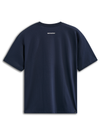 Alpinestars Focused Oversized CSF Tee, kortærmet t-shirt, marineblå, set bagfra med lille hvidt Alpinestars-tekstlogo, casual motorsport-streetwear