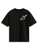 Alpinestars One Oversized CSF Tee, Short Sleeve T-Shirt, Black, White Astars Logo on Chest, Oversized Fit, Casual Motorsport-Inspired Streetwear