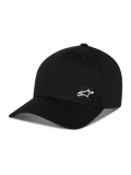 Alpinestars Pivot kasket, sort sportswear-kasket, med buet skygge og struktureret krone, lille hvidt Astars logo-patch på siden, afslappet motorsport-inspireret design
