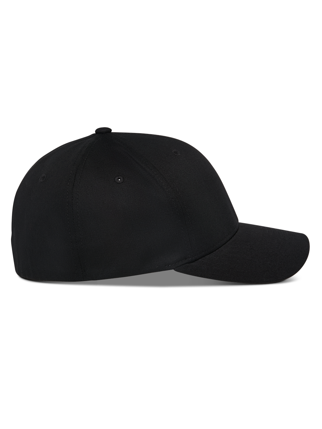 Alpinestars Pivot kasket, sort, profilvisning fra siden af en struktureret baseballkasket med buet skygge, twill-stof, afslappet motorsport-inspireret hovedbeklædning
