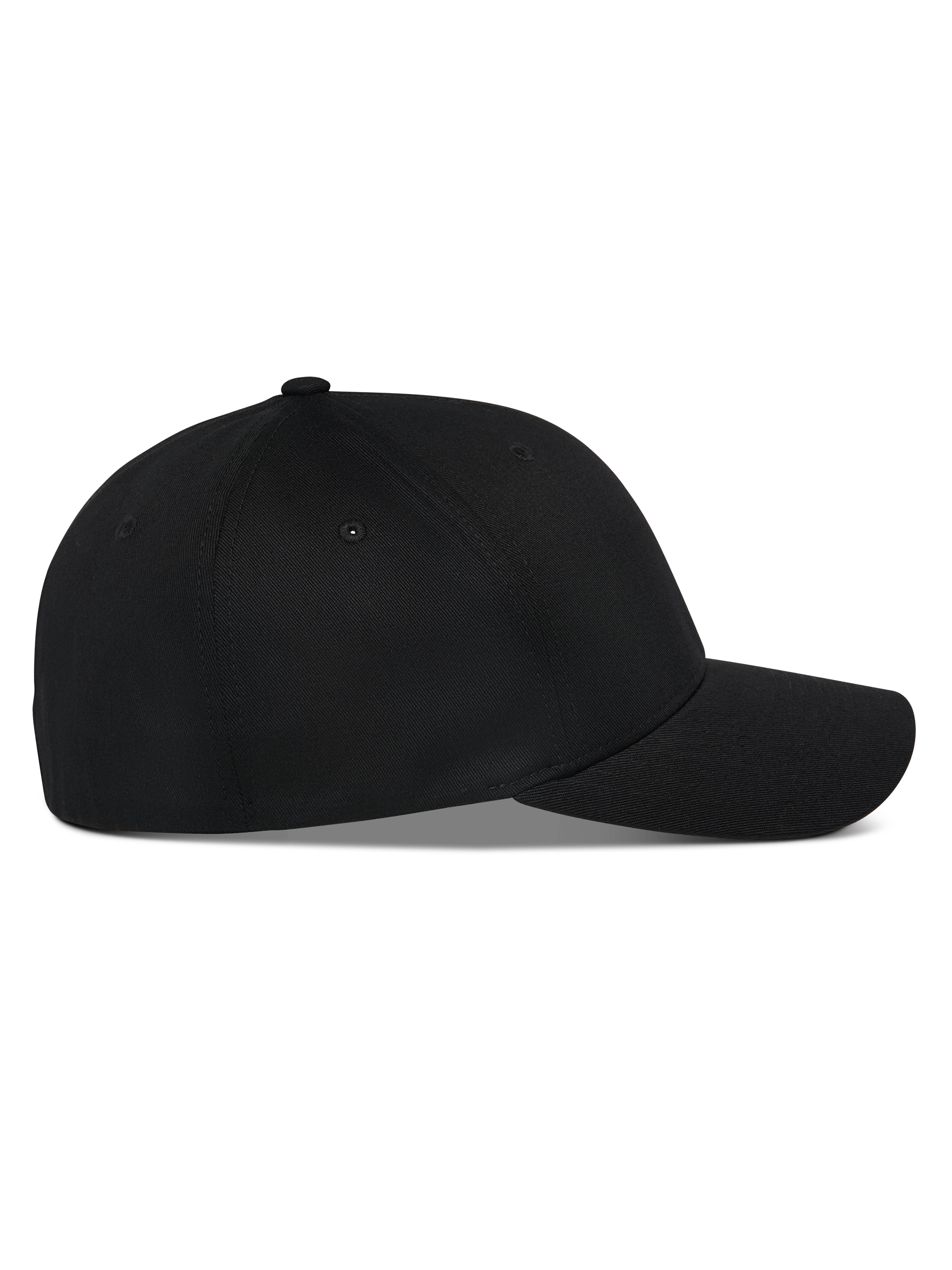Alpinestars Pivot kasket, sort, profilvisning fra siden af en struktureret baseballkasket med buet skygge, twill-stof, afslappet motorsport-inspireret hovedbeklædning