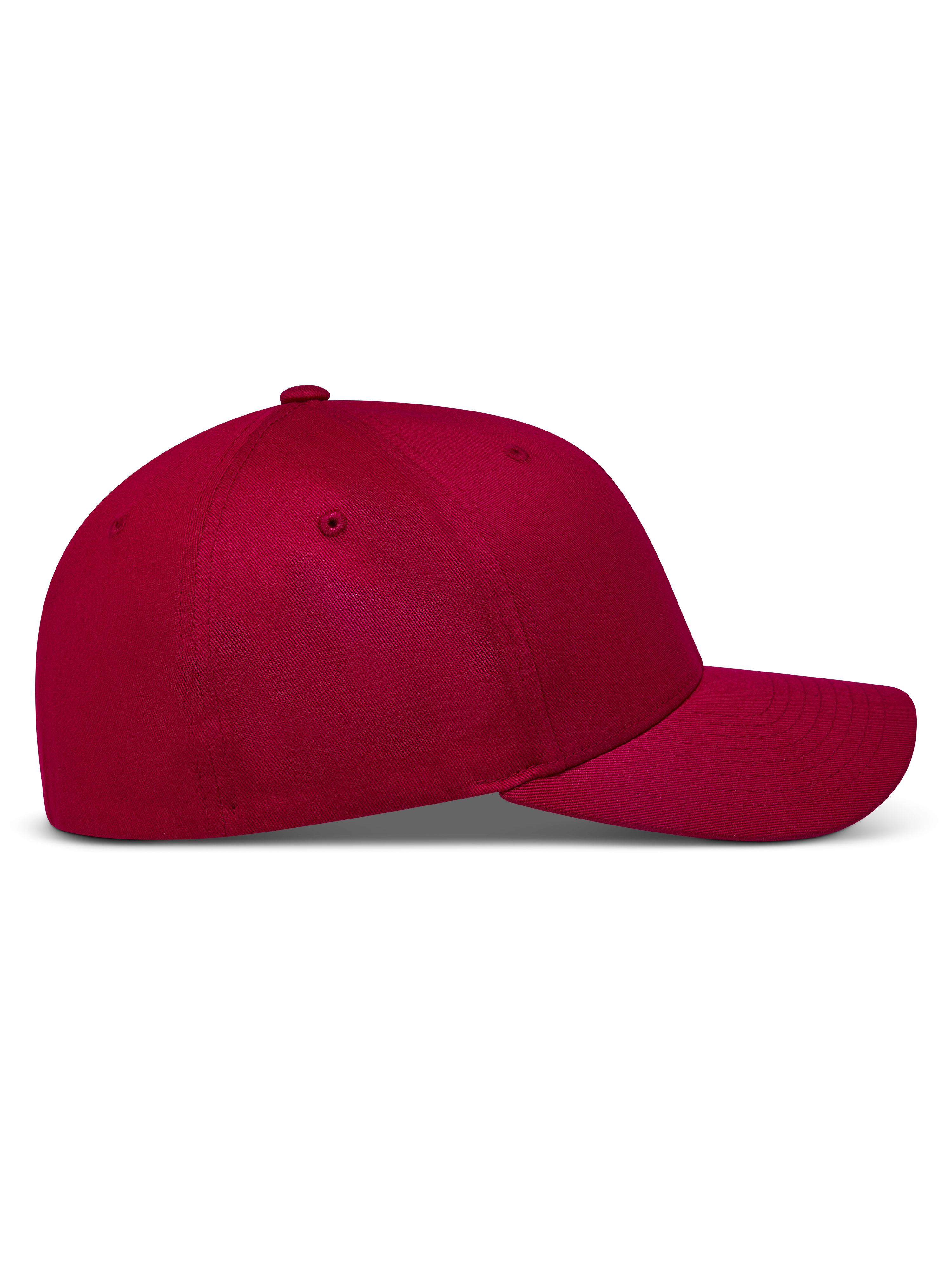 Alpinestars Pivot Hat, mørkerød baseballkasket i twill-stof med buet skygge og struktureret krone, set fra siden