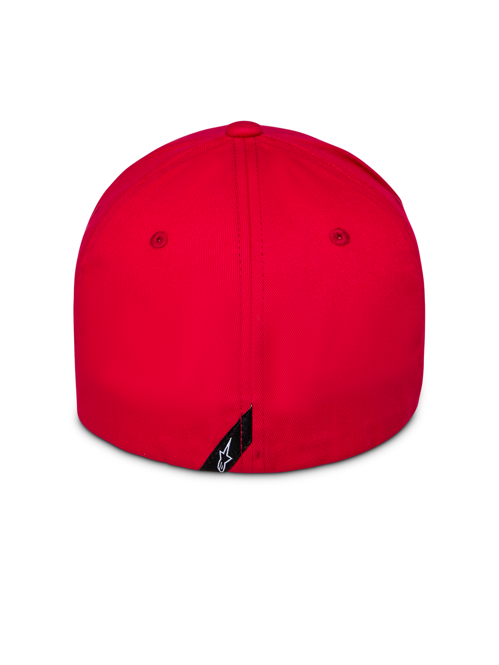 Alpinestars Pivot Hat, rød, set bagfra, fleksibel bagside, struktureret krone, lille Astars logo-label, afslappet sportstøj