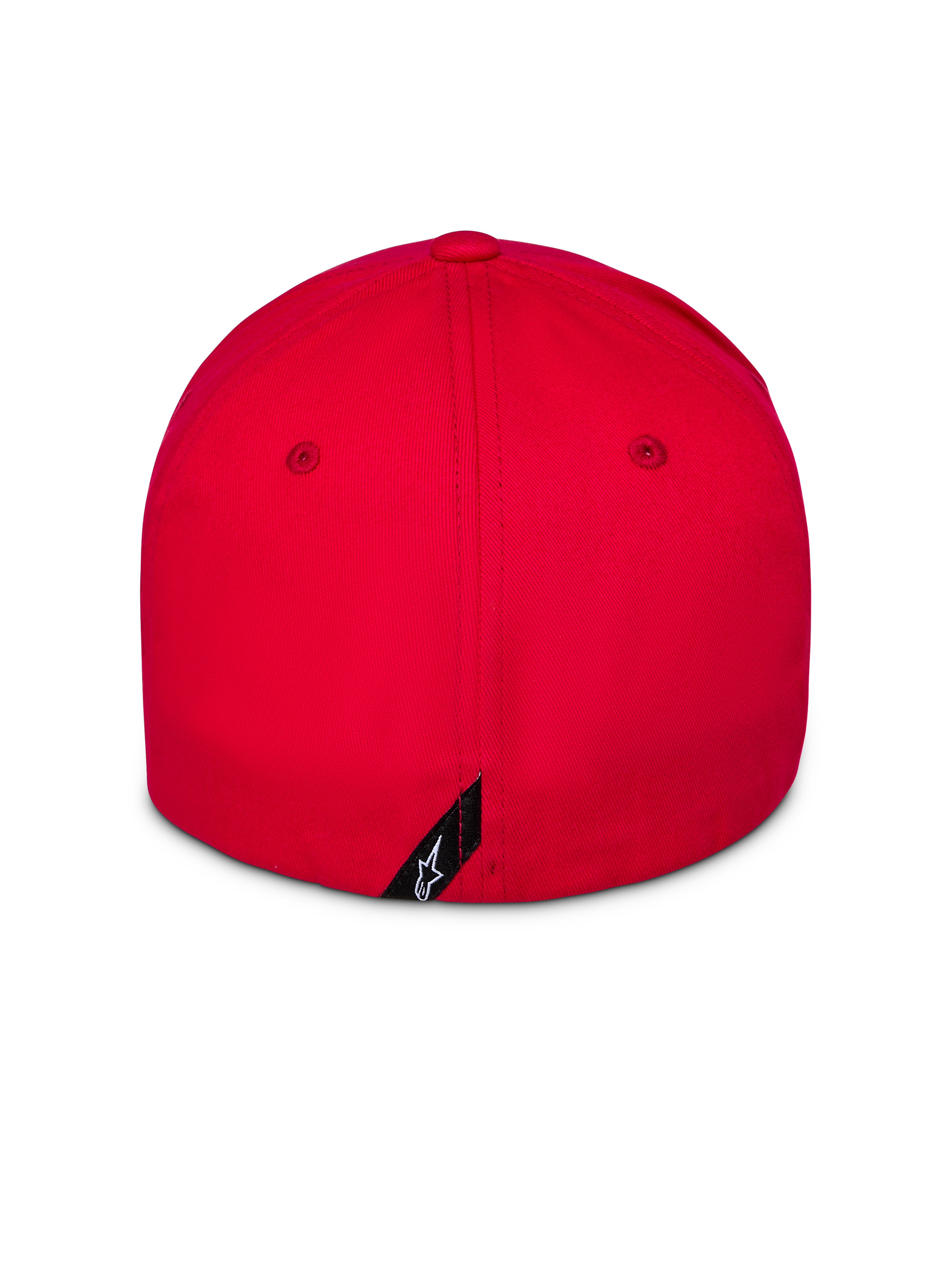 Alpinestars Pivot Hat, rød, set bagfra, fleksibel bagside, struktureret krone, lille Astars logo-label, afslappet sportstøj