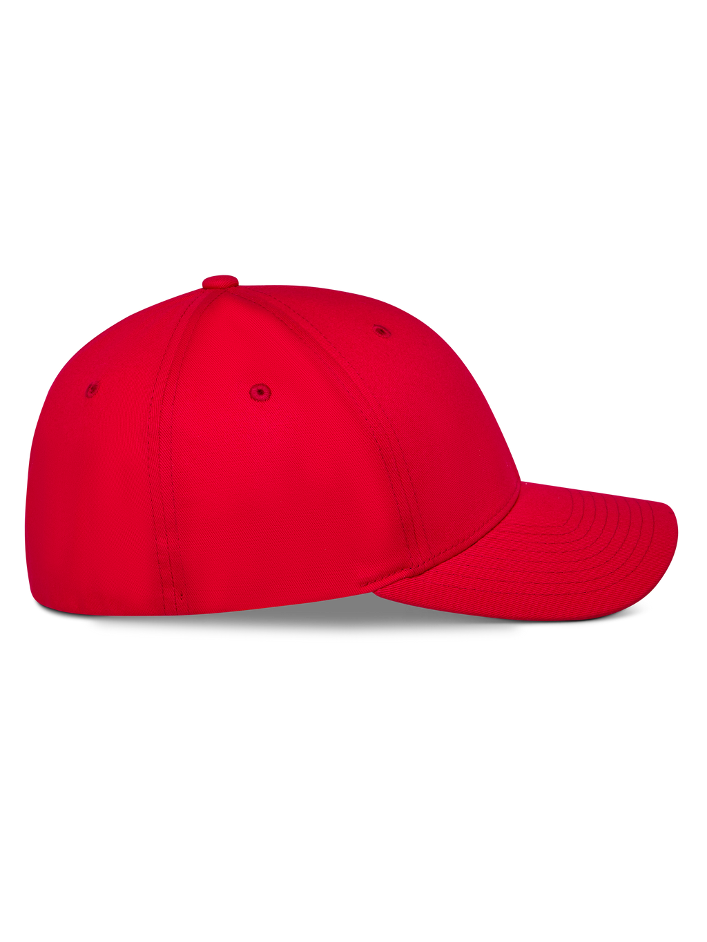 Alpinestars Pivot Hat, rød, sideprofil med buet skygge og struktureret krone, twill-stof, afslappet motorsport sportswear