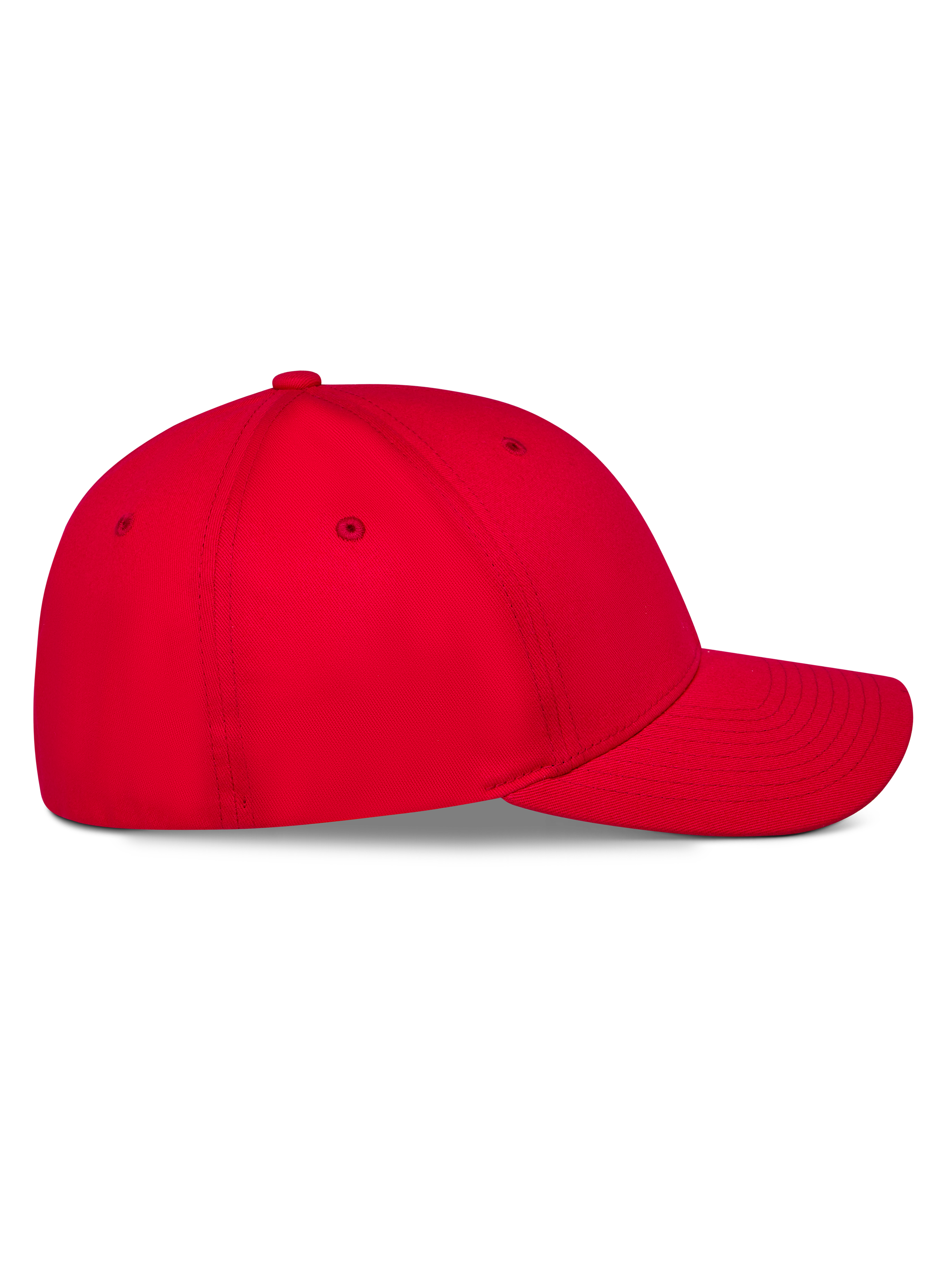 Alpinestars Pivot Hat, rød, sideprofil med buet skygge og struktureret krone, twill-stof, afslappet motorsport sportswear