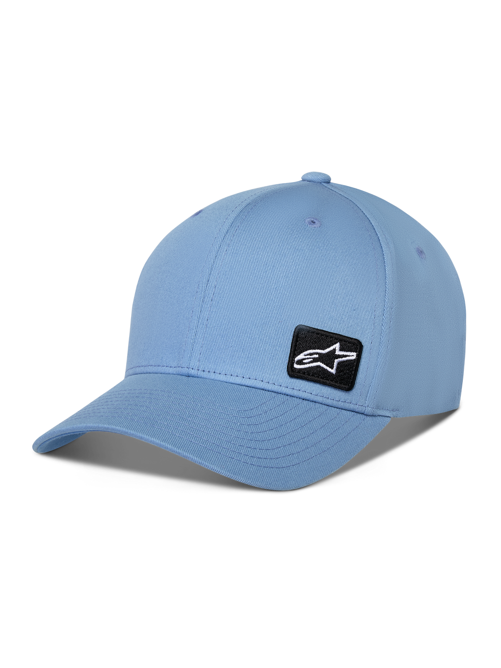 Alpinestars Pivot Hat, kasket med buet skygge, blå, med et lille sort broderet Astars-logomærke på siden, afslappet sportstøjs-tilbehør