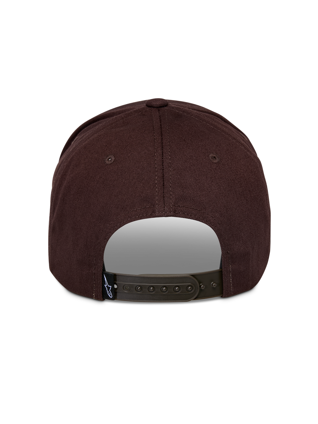 Alpinestars Matrix Snapback-kasket, set bagfra, brun, justerbar snapback-lukning, struktureret krone, hovedstof i twill, lille Astars-logomærke bagpå