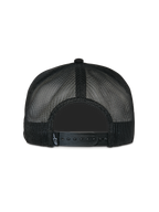 Alpinestars Contender Trucker Hat, sort, set bagfra med poly-mesh-stof og justerbar snapback-lukning, lille hvidt Astars-logomærke, afslappet motorsport-inspireret hovedbeklædning