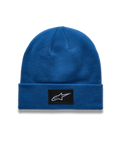 Alpinestars Augment Cuff Hue, blå sportswear-strikhue med vævet Astars logopatch og jersey-strik.
