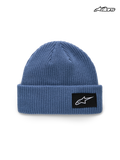 Alpinestars Unload Rib Cuff Beanie, blå strikket hue med opslag og vævet Astars logo-patch