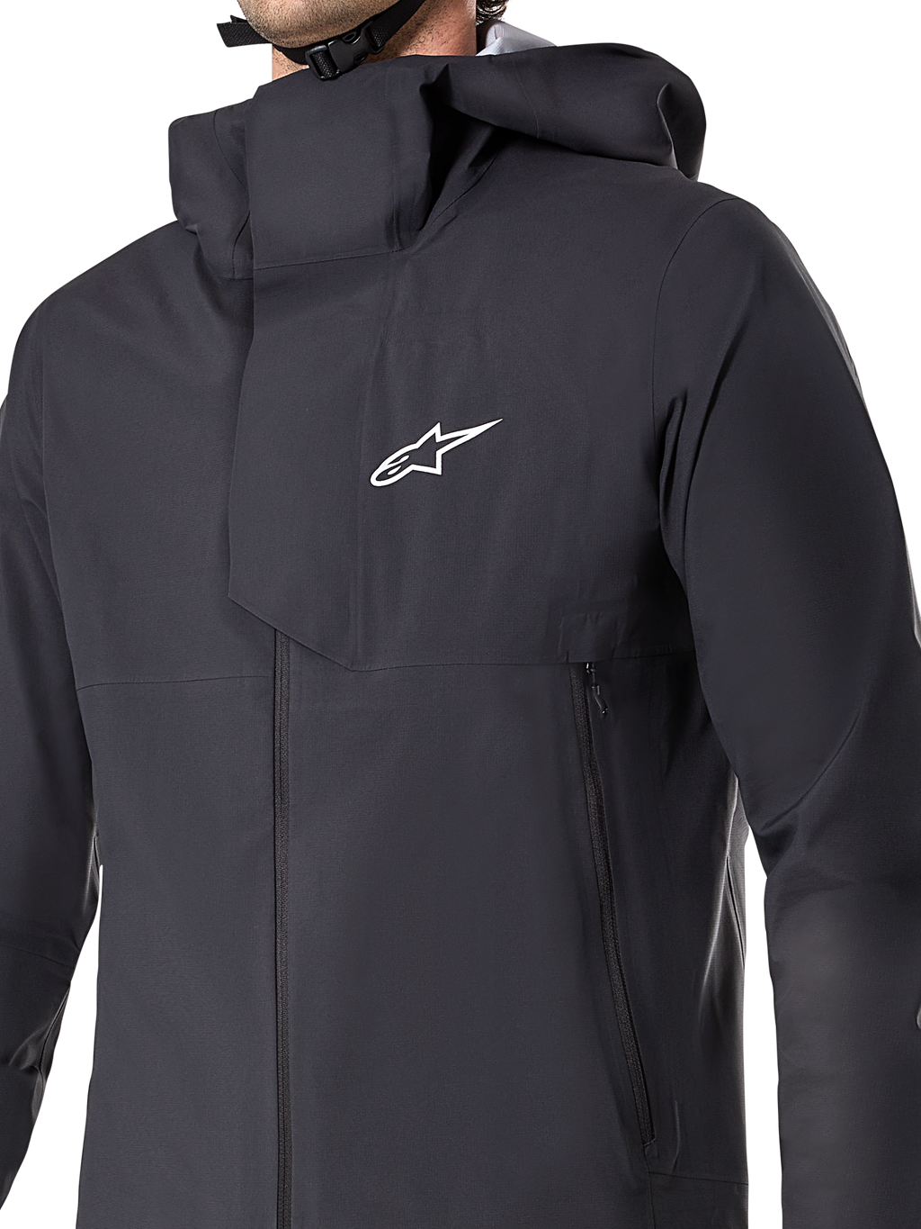 Alpinestars A-Dura Elite vandtæt jakke, MTB-cykeljakke, sort, med en 3-lags vandtæt membran, hætte til over hjelmen, lynlåslommer og teknisk ripstop-tekstur til mountainbike-kørsel på stier