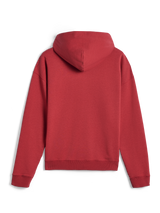 Alpinestars Essentials Ageless hættetrøje, set bagfra, Brick rød, afslappet sportstøj, ensfarvet design med hætte og ribstrikkede manchetter, blød fleece-finish