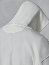 Alpinestars Essentials Ageless Zip Hoodie, Off White, close-up back view of the hood and shoulders, soft compact fleece fabric, minimalist design for casual everyday wear.