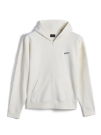 Alpinestars Essentials Ageless Zip Hoodie, casual streetwear, off-white med lille sort Alpinestars-logo, gennemgående lynlås foran, delt kængurulomme, afslappet pasform, eksklusivt kompakt fleece-design