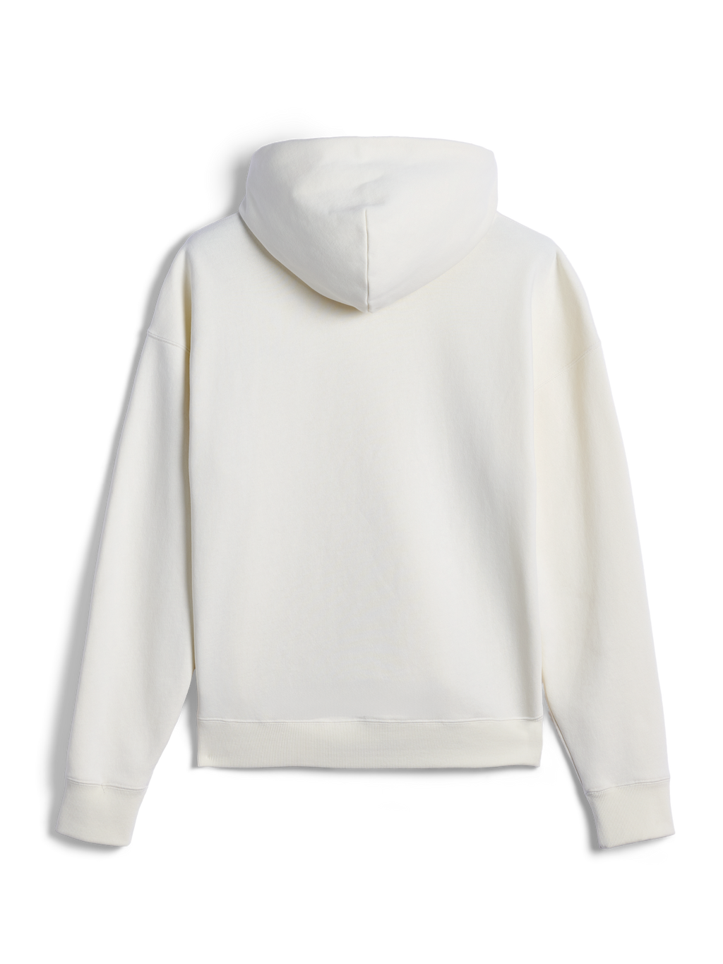 Alpinestars Essentials Ageless Zip Hoodie, set bagfra, off-white, afslappet streetwear i fleece, hætte med snoretræk, lange ærmer, rent minimalistisk design