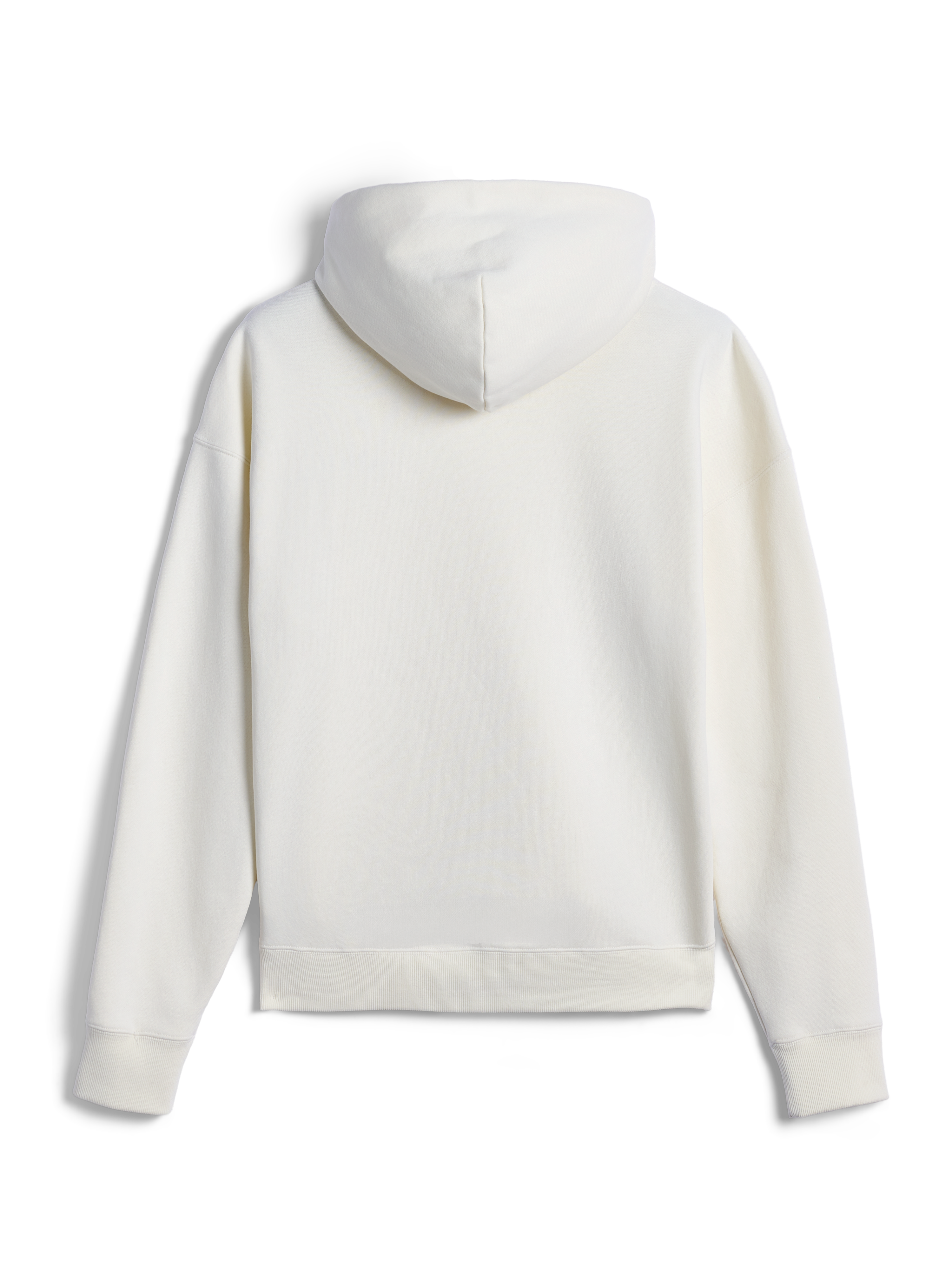 Alpinestars Essentials Ageless Zip Hoodie, set bagfra, off-white, afslappet streetwear i fleece, hætte med snoretræk, lange ærmer, rent minimalistisk design