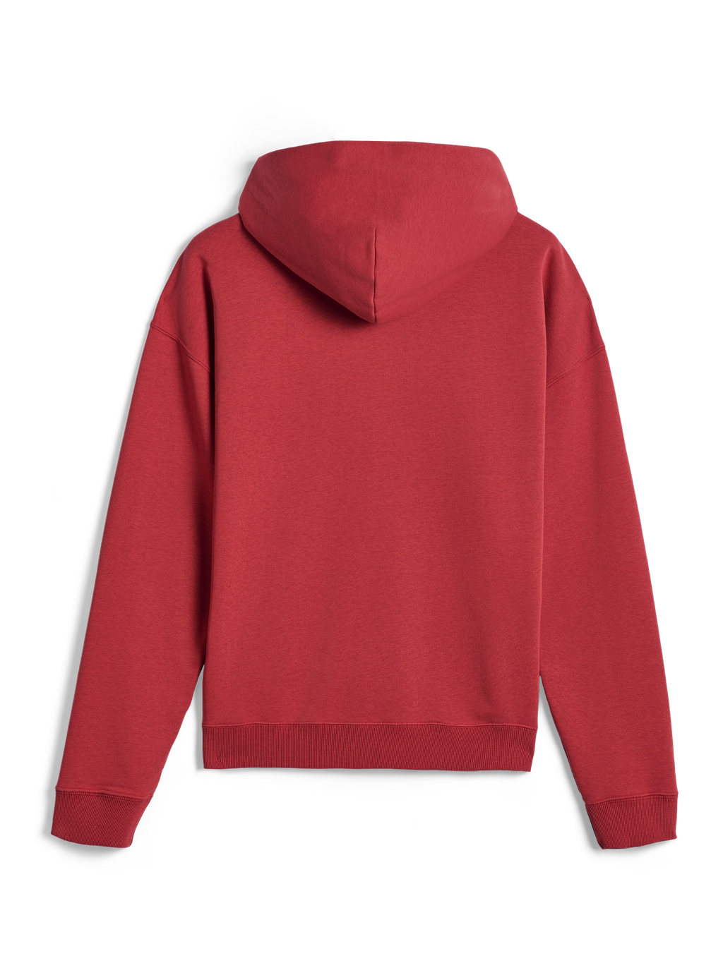 Alpinestars Essentials Ageless Zip hættetrøje, set bagfra, Brick rød, casual streetwear, afslappet pasform med ribbede manchetter og kant, blød kompakt fleece-tekstur