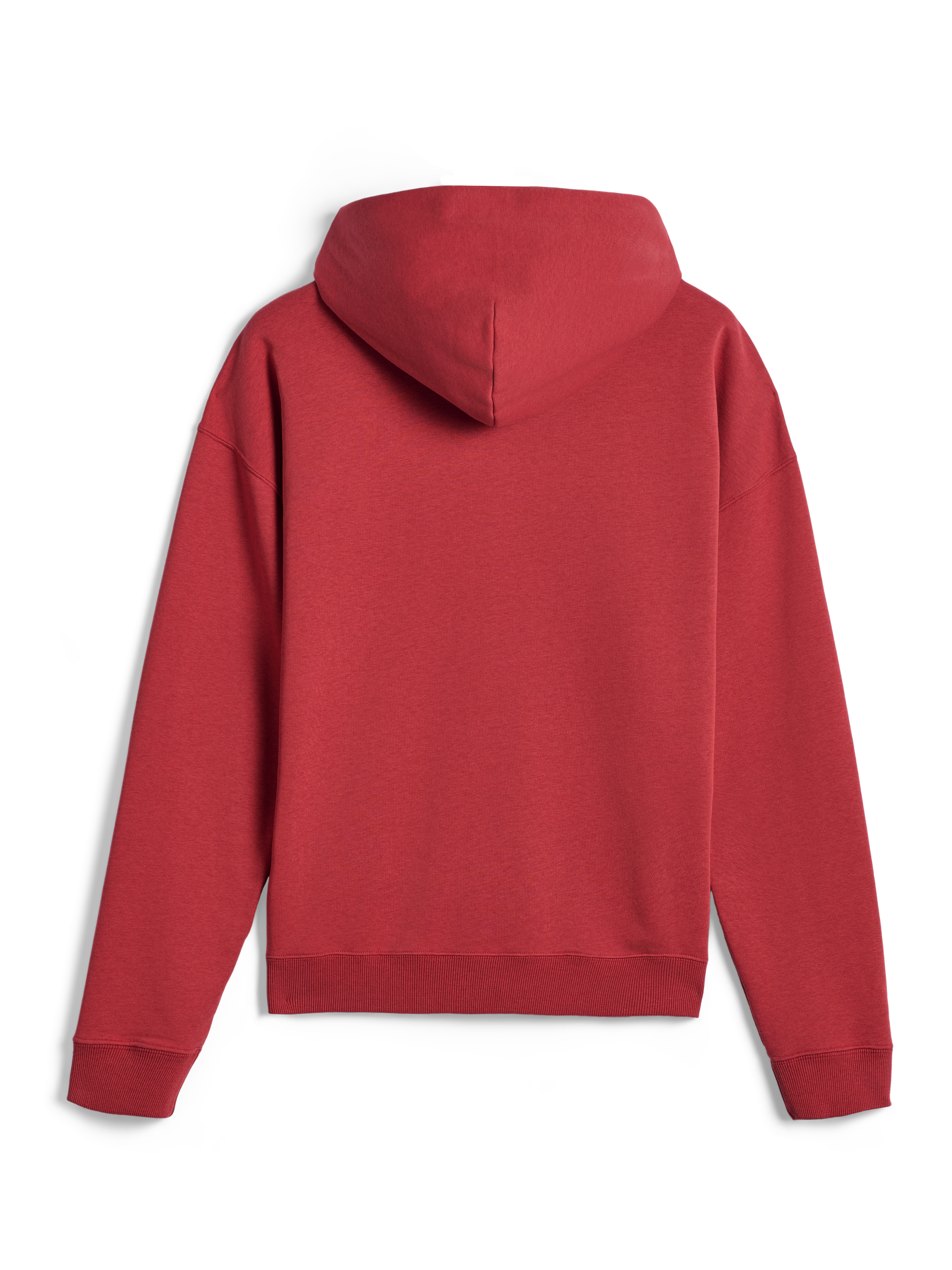 Alpinestars Essentials Ageless Zip hættetrøje, set bagfra, Brick rød, casual streetwear, afslappet pasform med ribbede manchetter og kant, blød kompakt fleece-tekstur