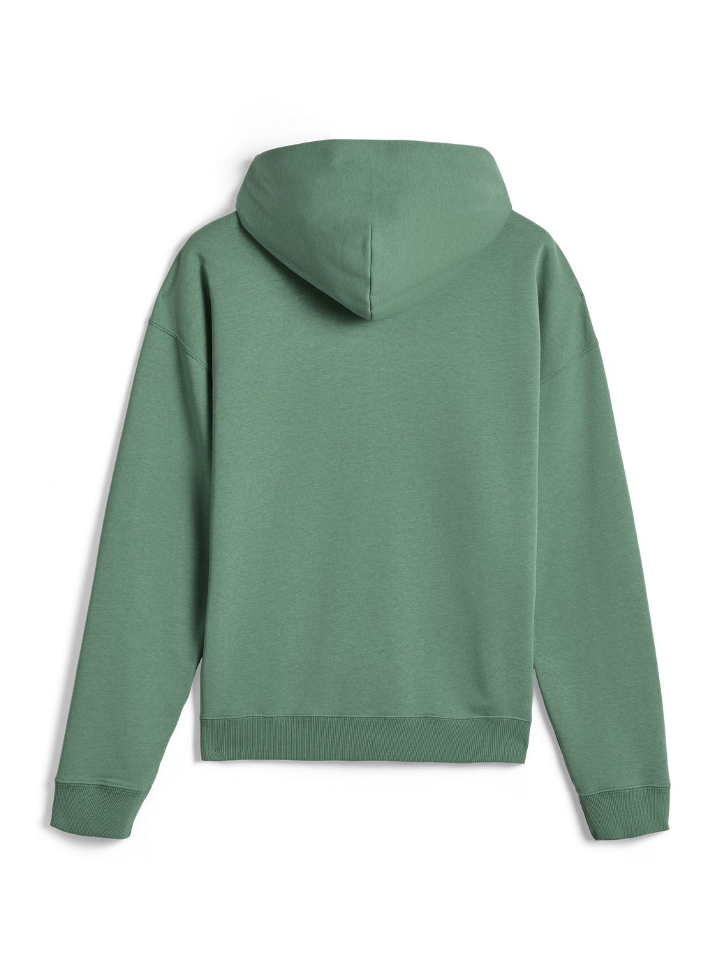 Alpinestars Essentials Ageless Zip Hoodie, afslappet streetwear, kaktusgrøn, set bagfra med afslappet pasform og ribstrikkede manchetter, premium 330 gsm kompakt fleece