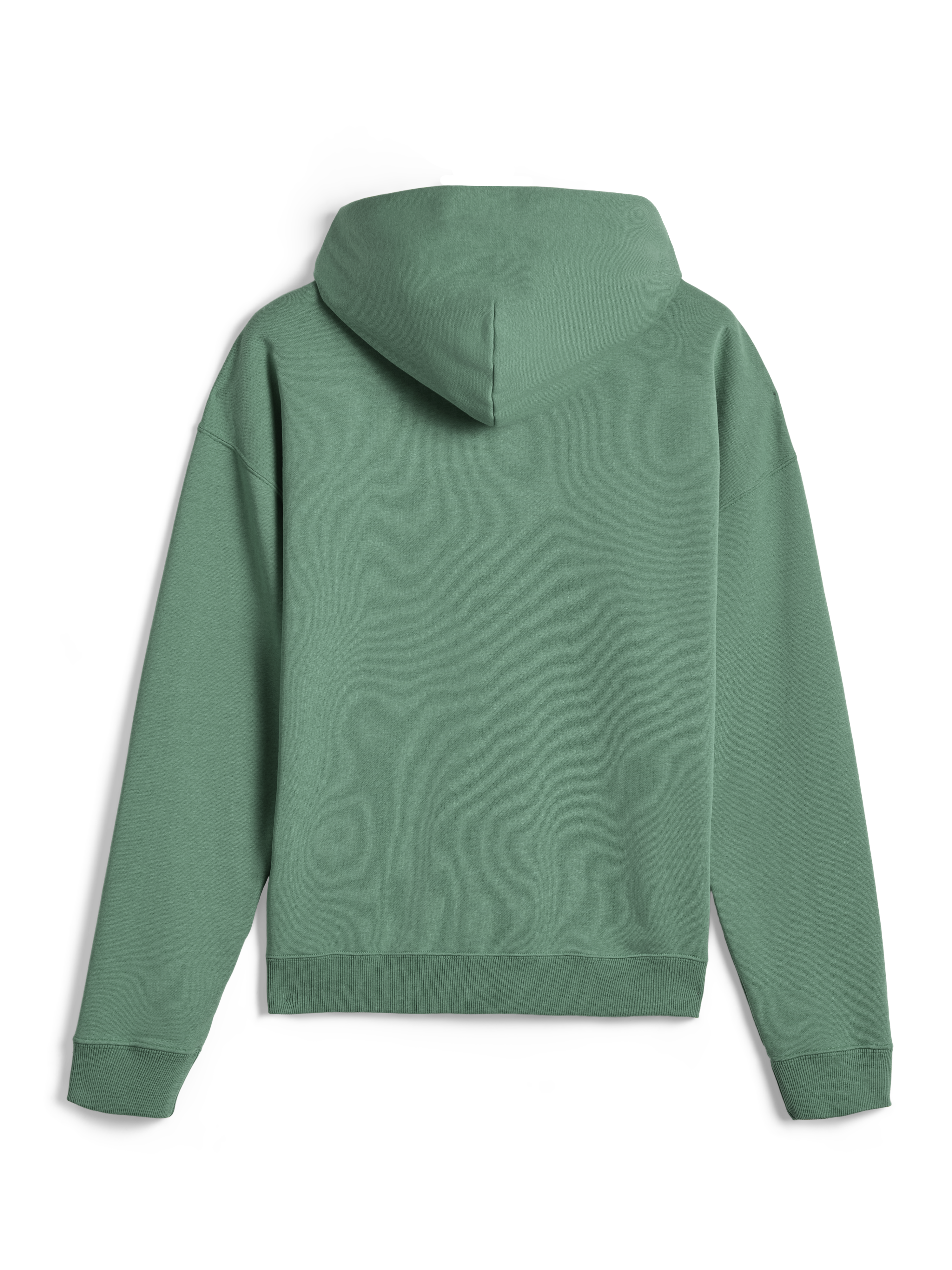 Alpinestars Essentials Ageless Zip Hoodie, afslappet streetwear, kaktusgrøn, set bagfra med afslappet pasform og ribstrikkede manchetter, premium 330 gsm kompakt fleece